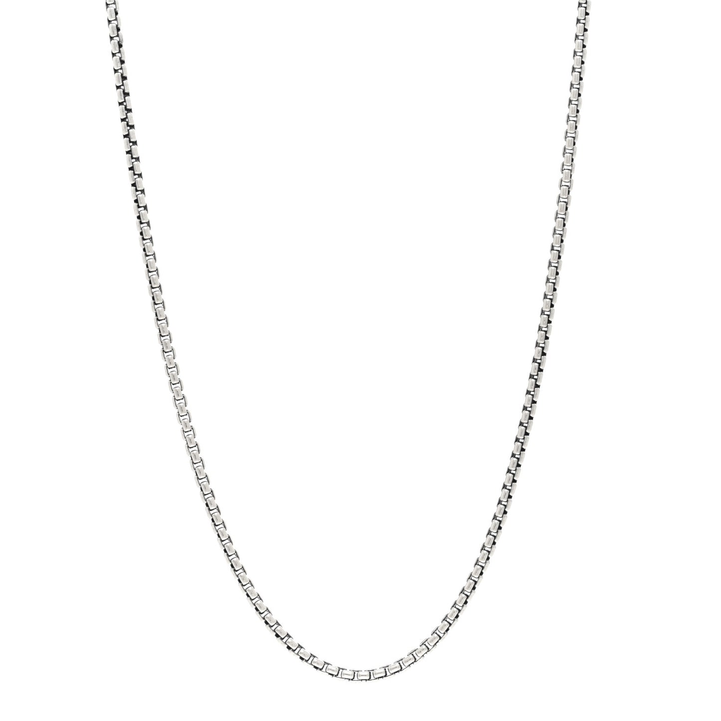 Sterling Silver 14K Yellow Gold 2.7mm Small Box Chain Necklace 18"
