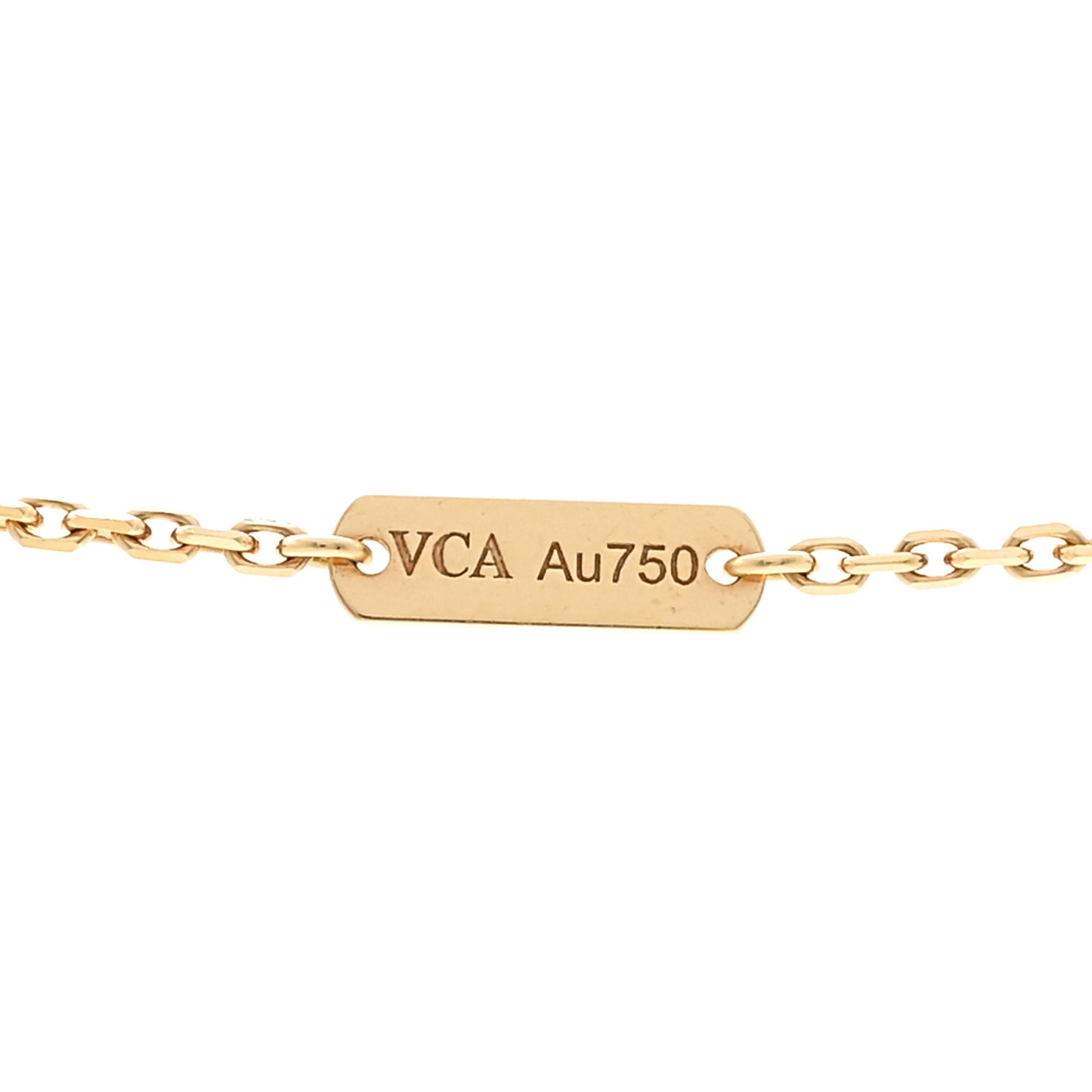 18K Yellow Gold Mother of Pearl Vintage Alhambra Pendant Necklace