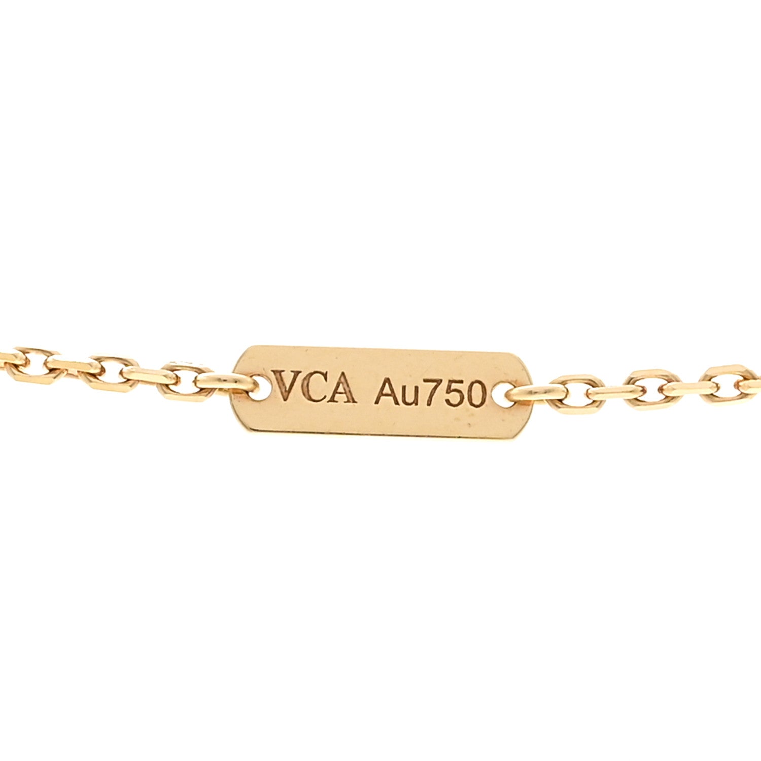 Van Cleef & Arpels 18K Yellow Gold Mother of Pearl Vintage Alhambra Pendant Necklace 5 of 6