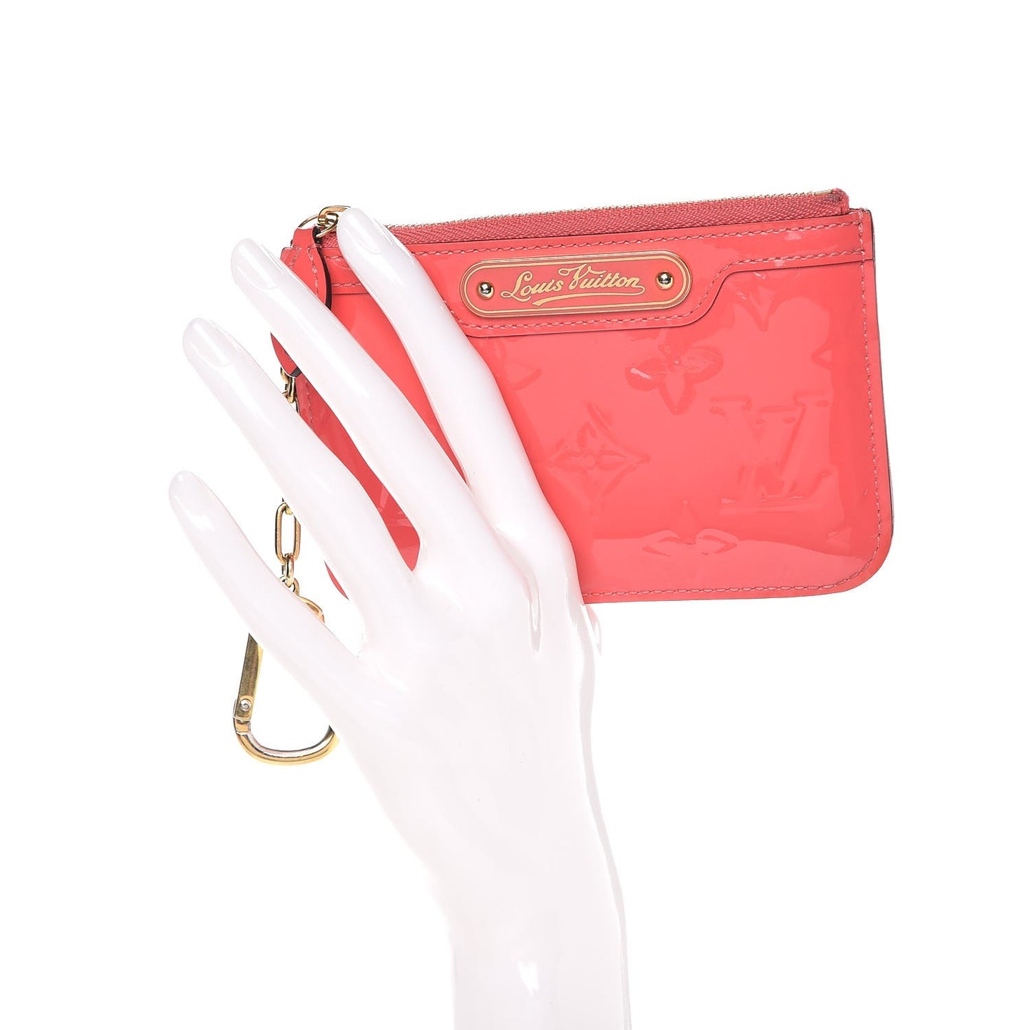 Vernis Key Pouch Rose Litchi