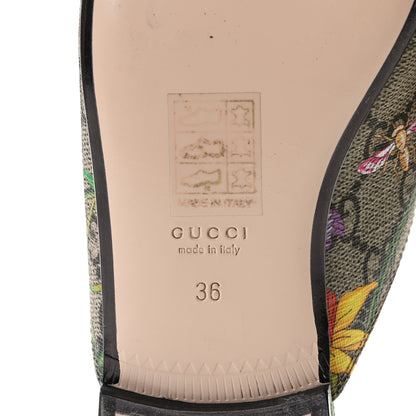 Gucci GG Supreme Monogram Flora Womens Princetown Slippers 36 Beige Ebony Multicolor Rosso 9 of 9