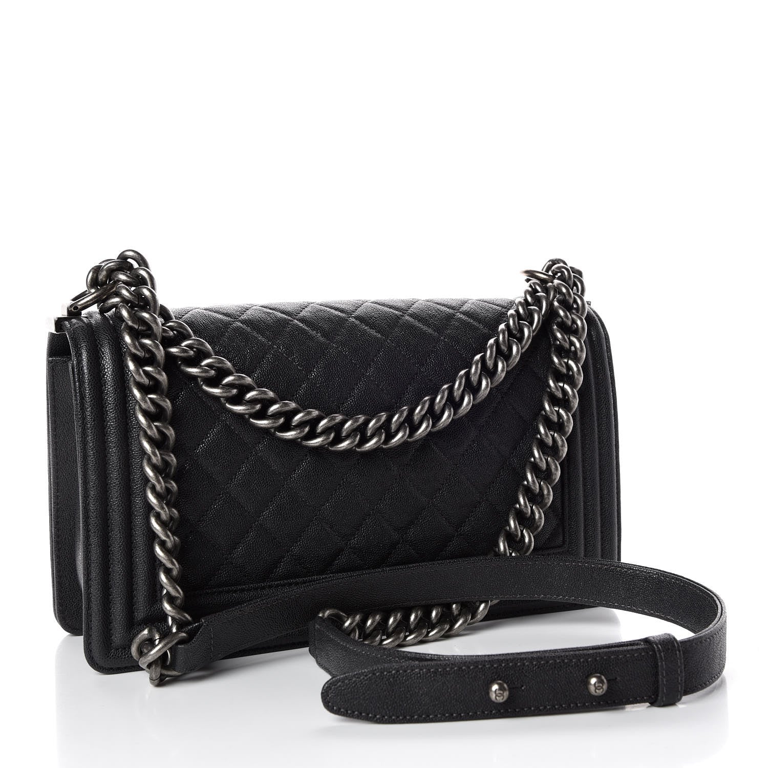 Chanel Caviar Quilted Medium Boy Flap Charcoal 3 of 9