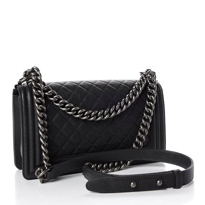 Chanel Caviar Quilted Medium Boy Flap Charcoal 3 of 9
