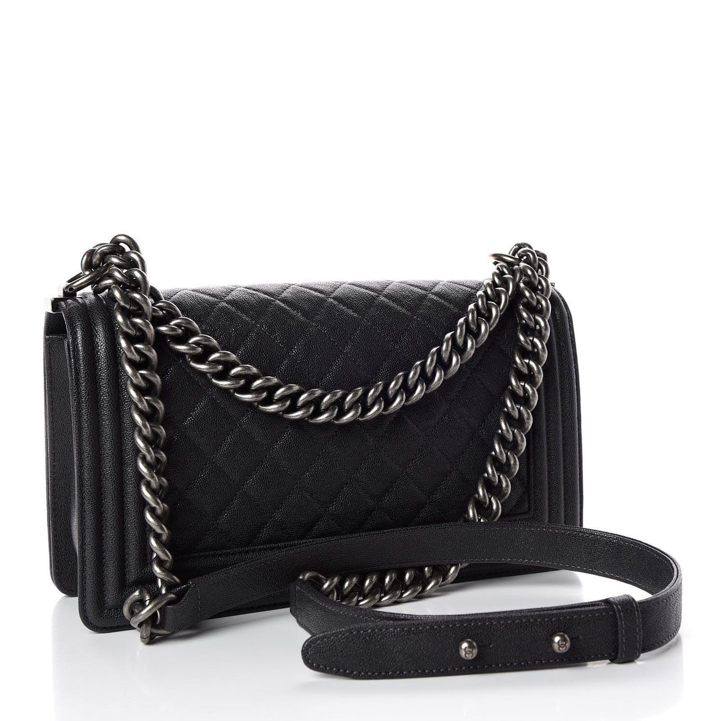Caviar Quilted Medium Boy Flap Charcoal