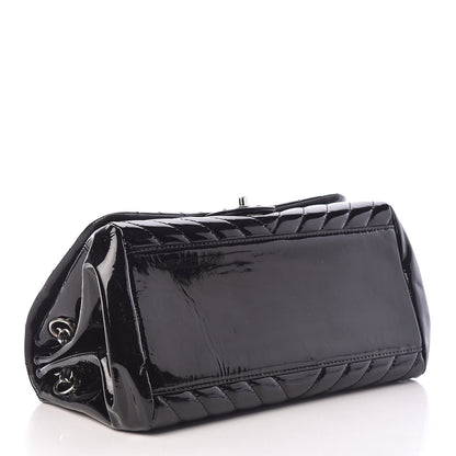 Chanel Patent Chevron Quilted Accordion Flap Black 4 of 10