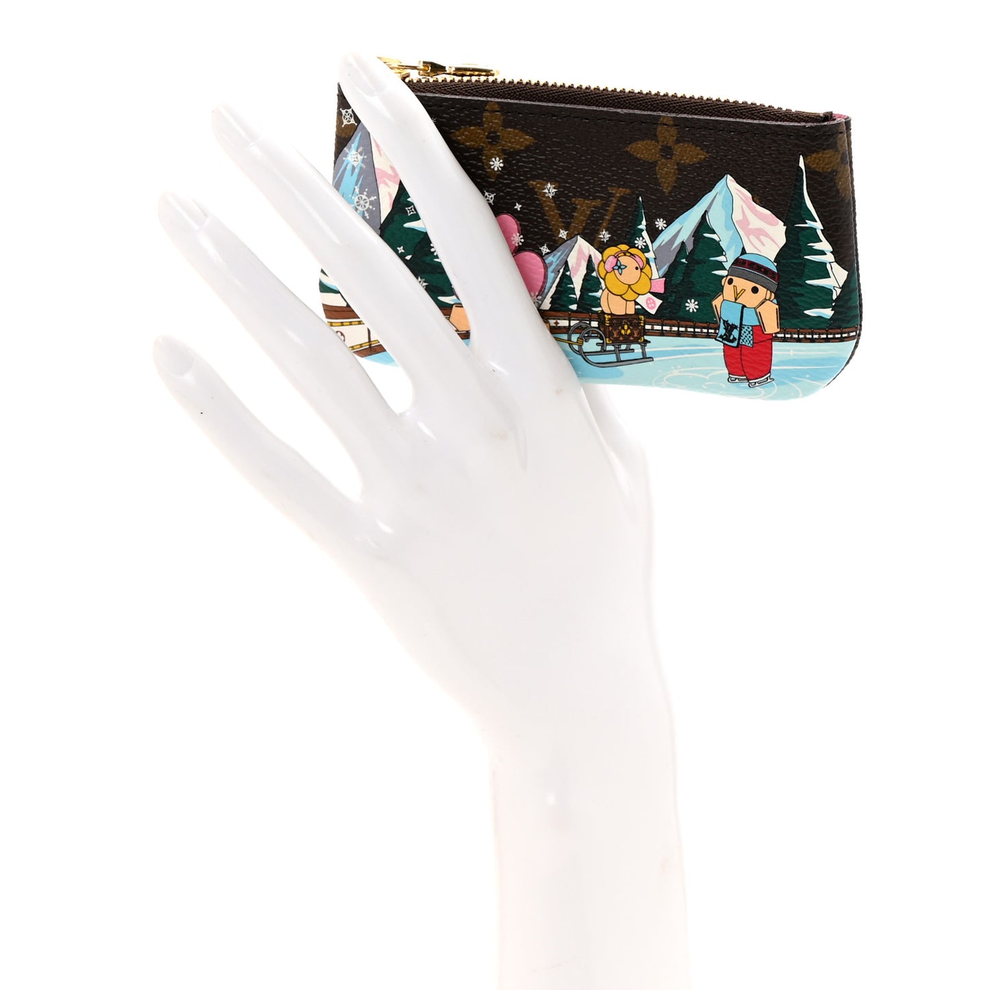 Monogram 2023 Christmas Animation Alpine Key Pouch Pink