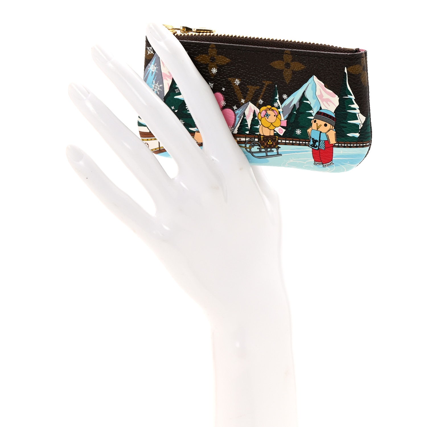 Louis Vuitton Monogram 2023 Christmas Animation Alpine Key Pouch Pink 2 of 8