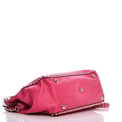 Valentino Garavani Vitello Medium Rockstud Tote Pop Fuxia 4 of 19