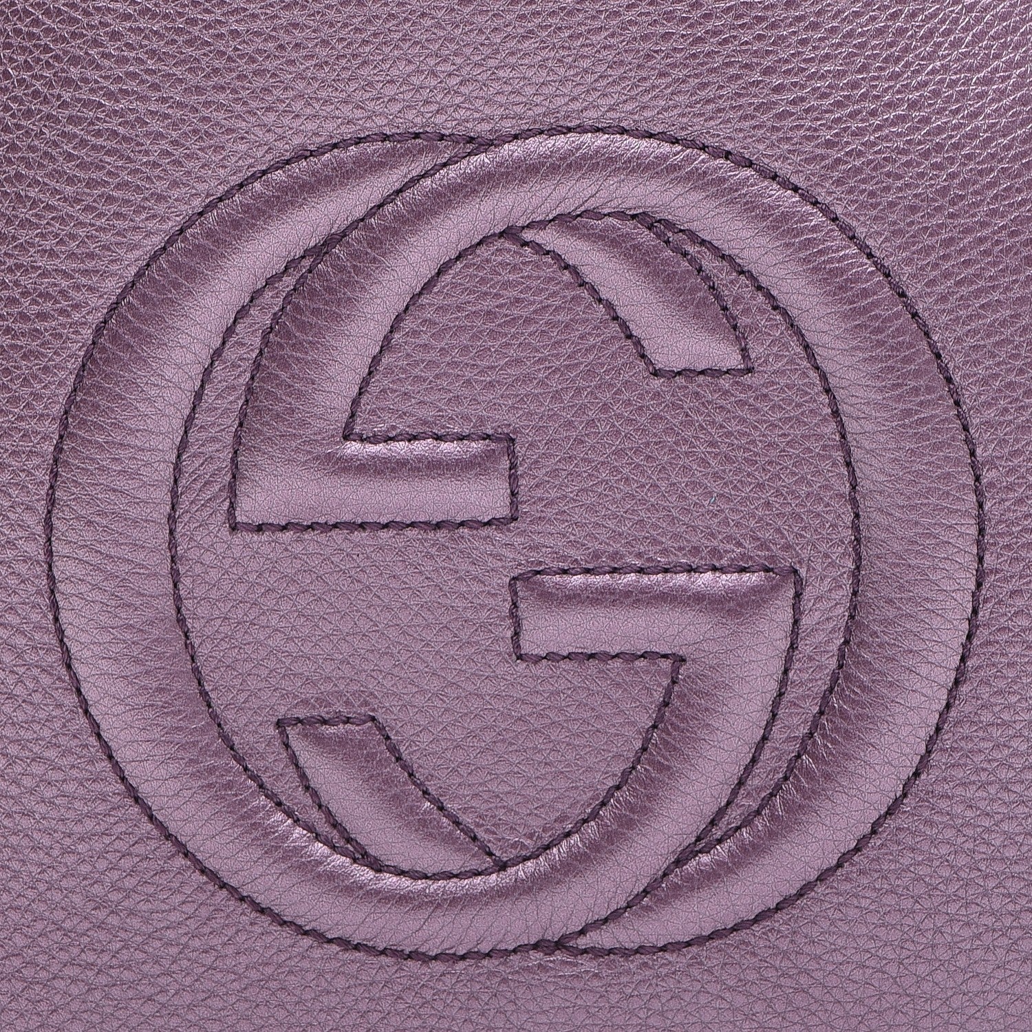 Gucci Metallic Pebbled Calfskin Small Soho Shoulder Bag Purple 10 of 21