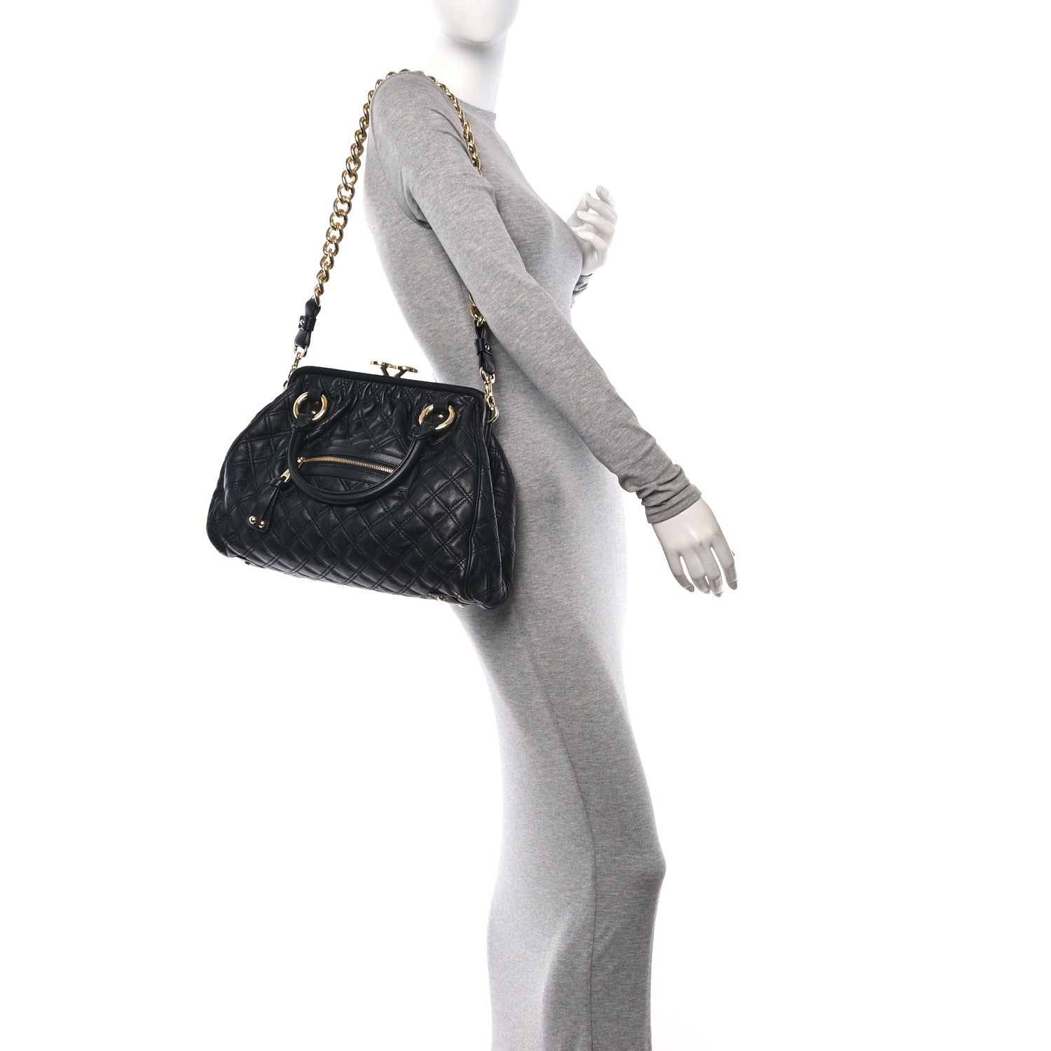 Marc Jacobs Calfskin Quilted Stam Black 2 of 9