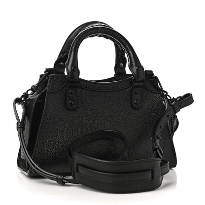 Balenciaga Grained Calfskin Neo Classic Black Hardware Mini City Black 3 of 10