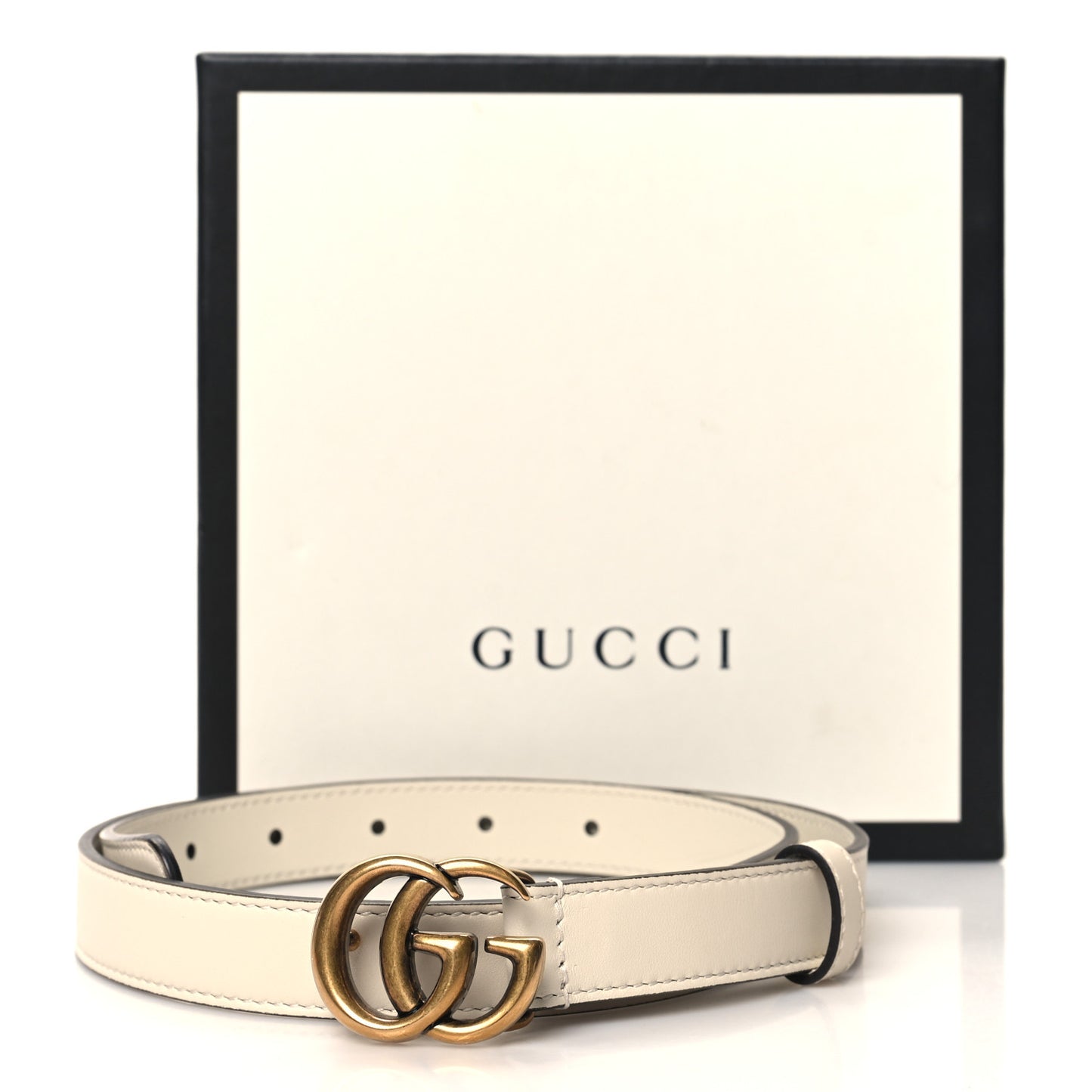 Calfskin Double G 20mm Belt 75 30 Mystic White