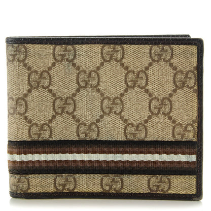 Gucci GG Supreme Monogram Web Bi-Fold Wallet Brown 1 of 7