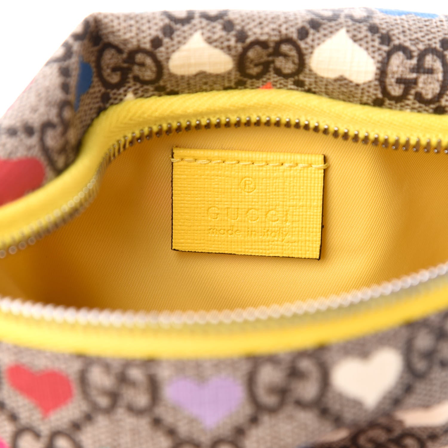 Gucci Soft GG Supreme Monogram Hearts Web Childrens Belt Bag Beige Ebony Multicolor Freesia 5 of 10
