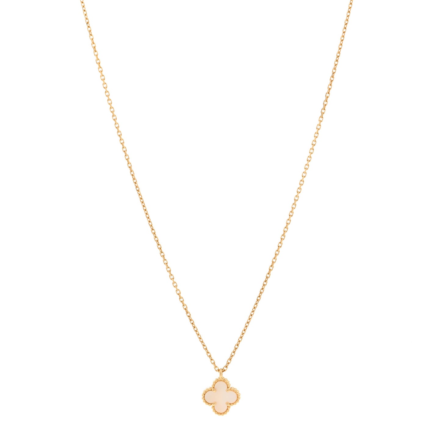 18K Yellow Gold Mother of Pearl Sweet Alhambra Pendant Necklace