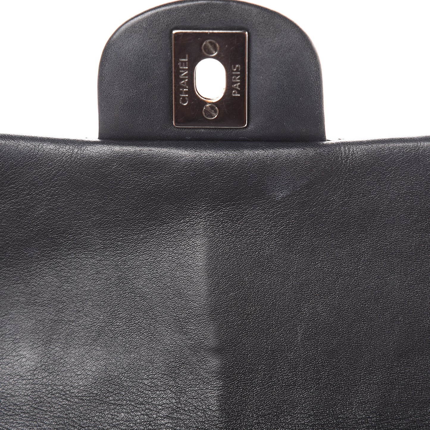 Patent Calfskin Quilted Mini Rectangular Flap Black