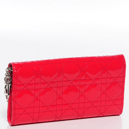 Christian Dior Patent Cannage Rendez-vous Chain Wallet Red 3 of 9