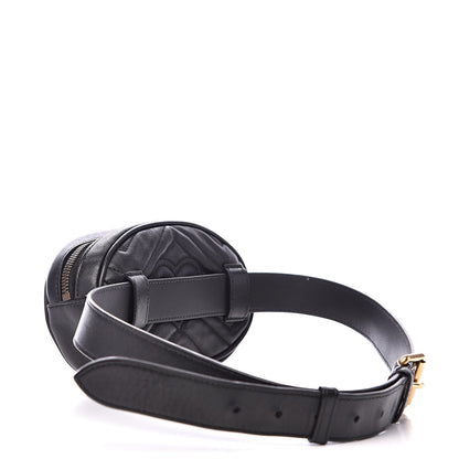 Gucci Calfskin Matelasse GG Marmont Belt Bag 85 34 Black 3 of 14