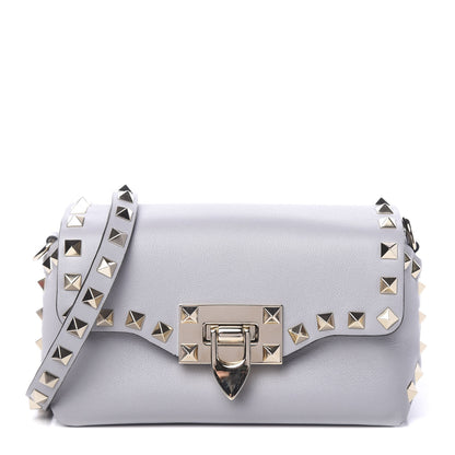 Valentino Garavani Vitello Mini Rockstud Crossbody Bag Pastel Grey 1 of 9