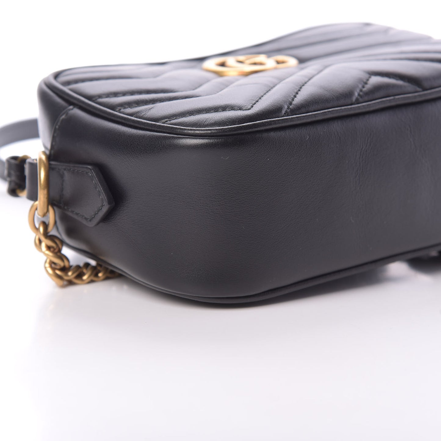 Calfskin Matelasse Mini GG Marmont Chain Shoulder Bag Black