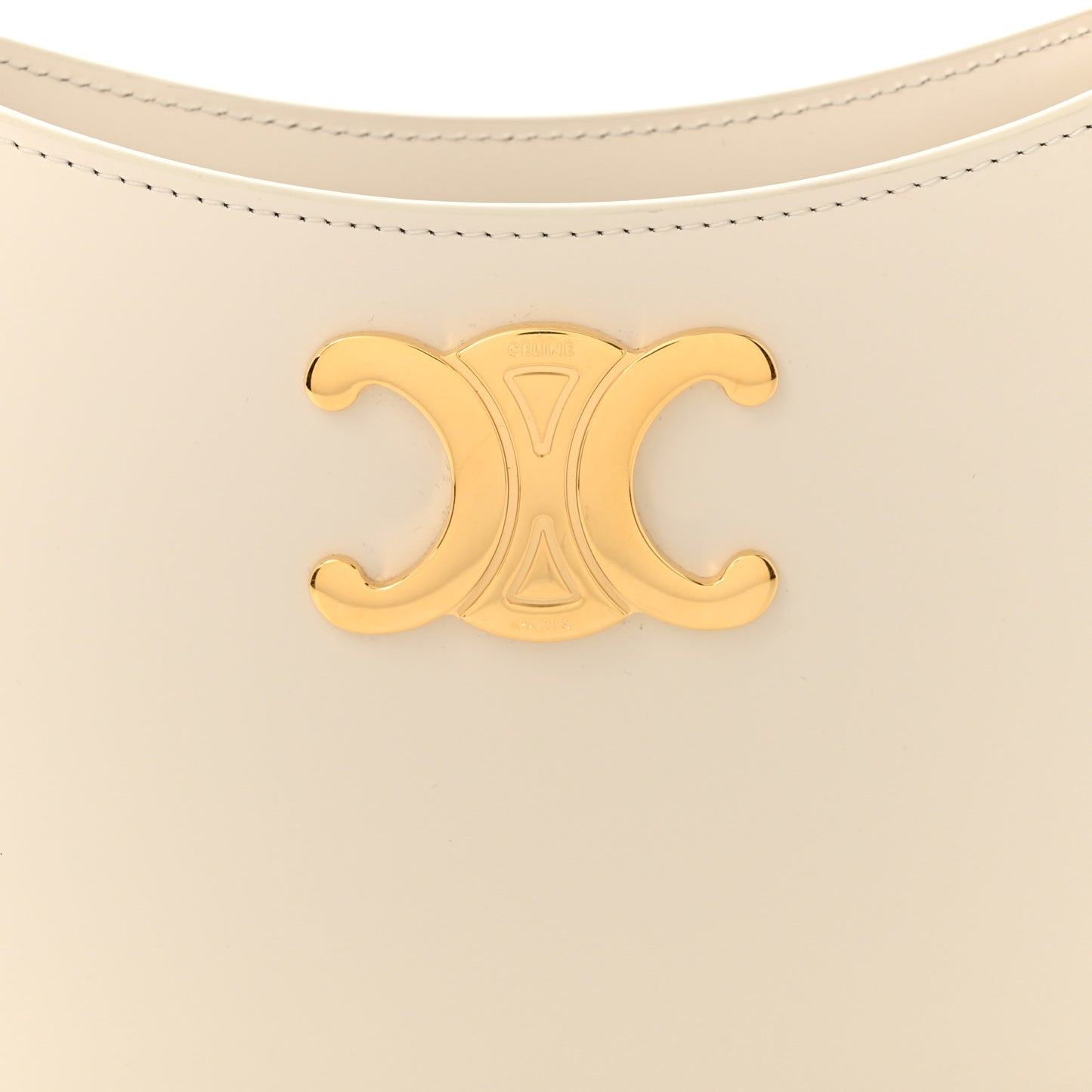 Shiny Calfskin Medium Tilly Triomphe Shoulder Bag Rice