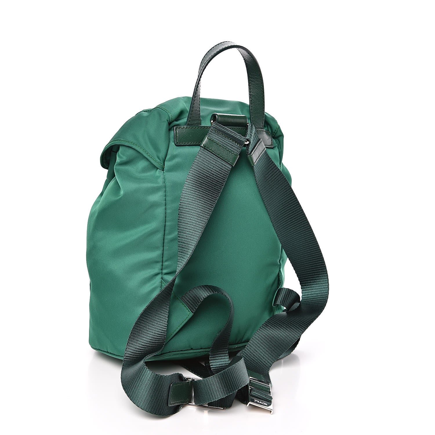 Prada Tessuto Nylon Vela Saffiano Mini Single Snap Buckle Backpack Oleandro 3 of 10