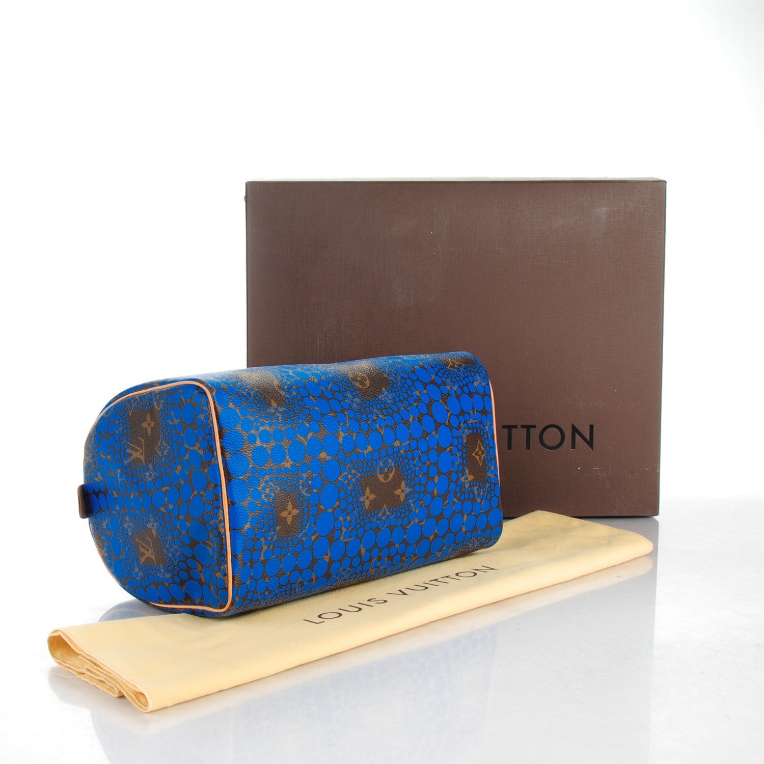 Louis Vuitton Monogram Kusama Town Speedy 30 Blue 4 of 7