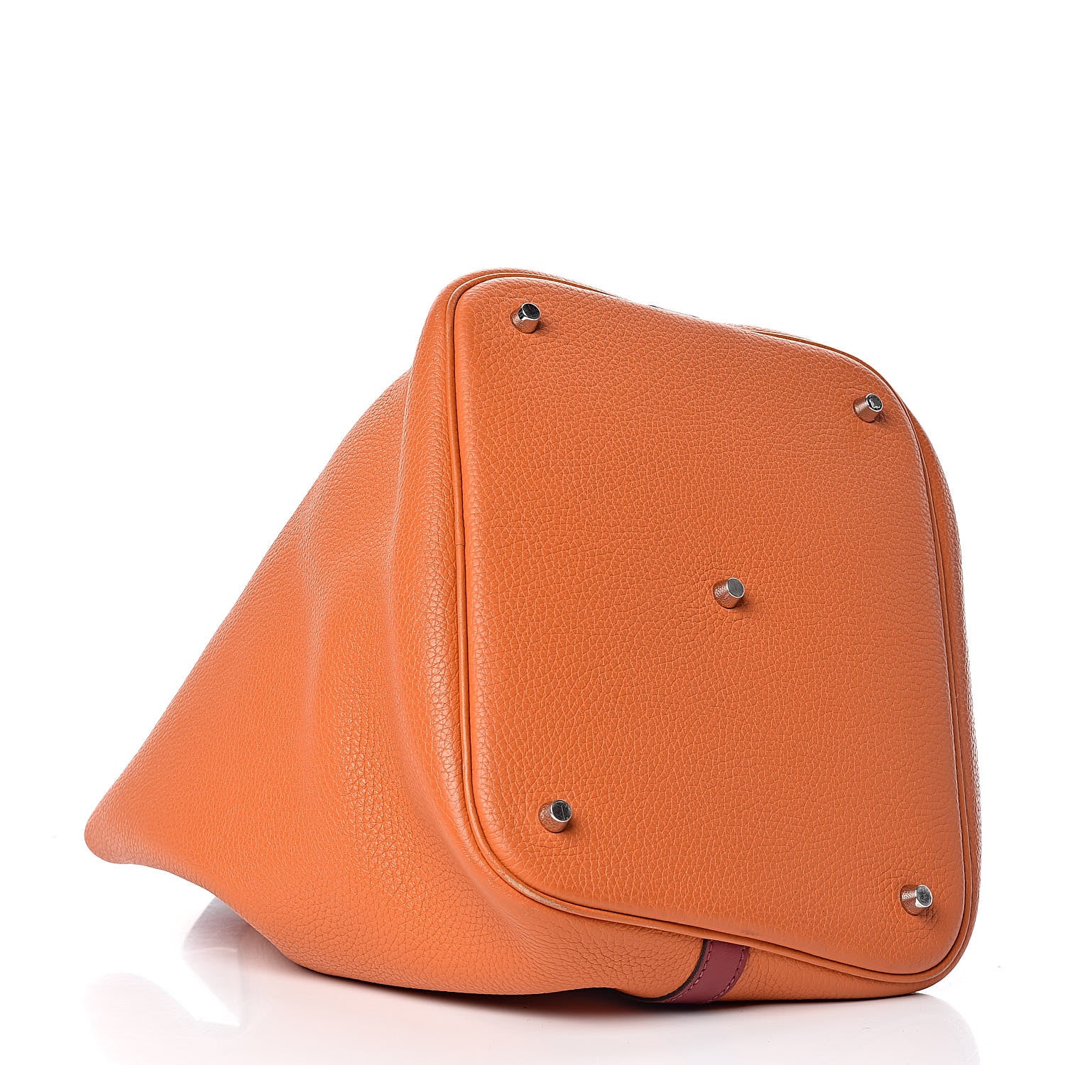 Hermes Taurillon Clemence Swift Eclat Picotin Lock 26 GM Orange Rouge Grenat 4 of 13