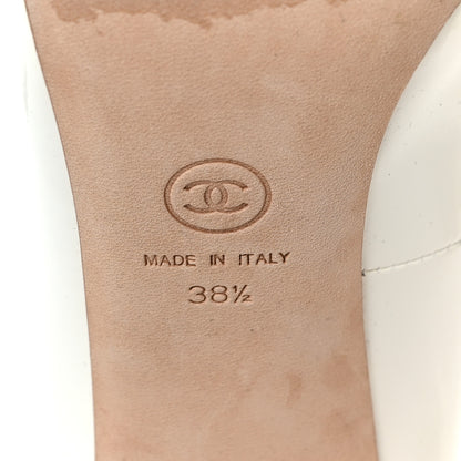 Chanel Patent Cap Toe CC Pumps 38.5 White Black 7 of 8