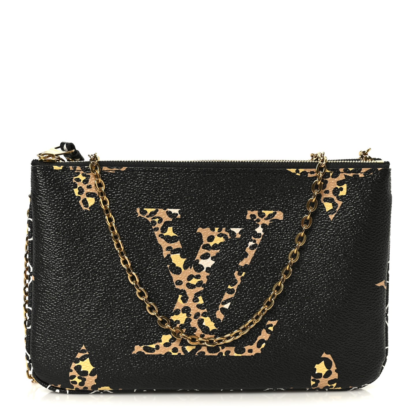 Monogram Giant Jungle Pochette Double Zip Black