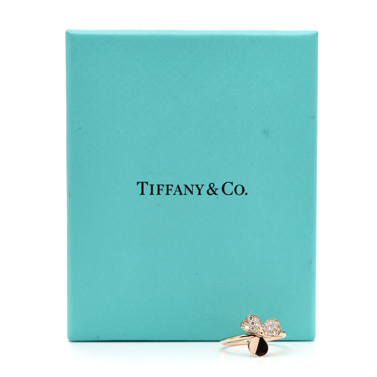 Tiffany 18K Rose Gold Diamond Paper Flowers Ring 54 7 5 of 5