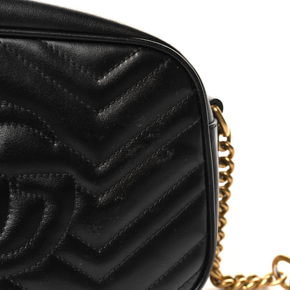 Gucci Calfskin Matelasse Small GG Marmont Chain Shoulder Bag Black 11 of 11