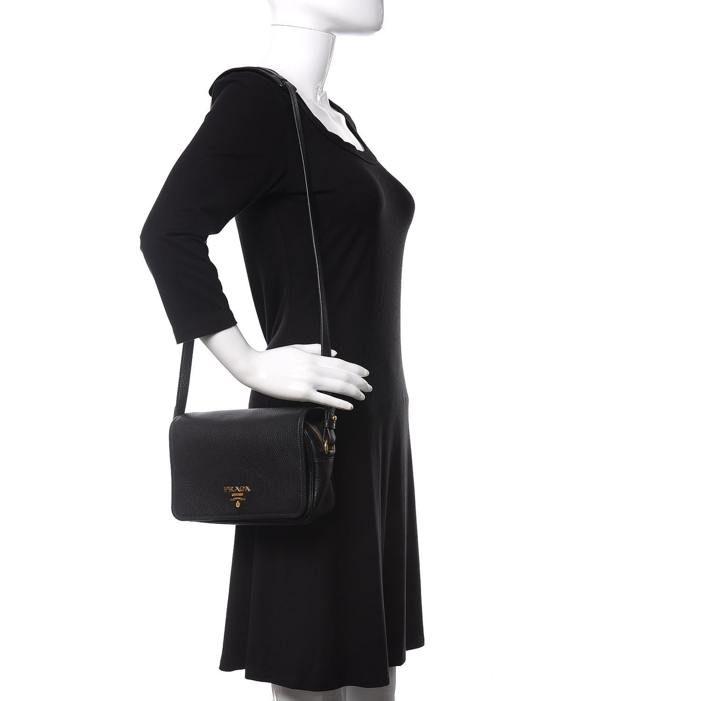 Vitello Phenix Crossbody Bag Black