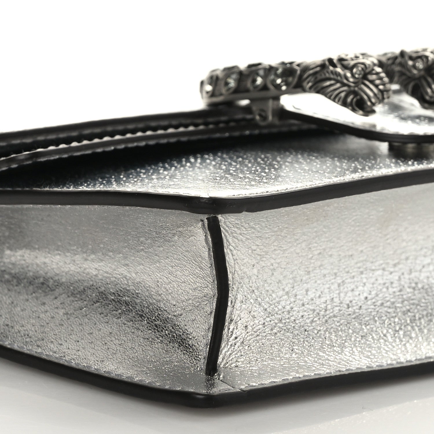 Gucci Metallic Calfskin Super Mini Dionysus Shoulder Bag Silver 7 of 8