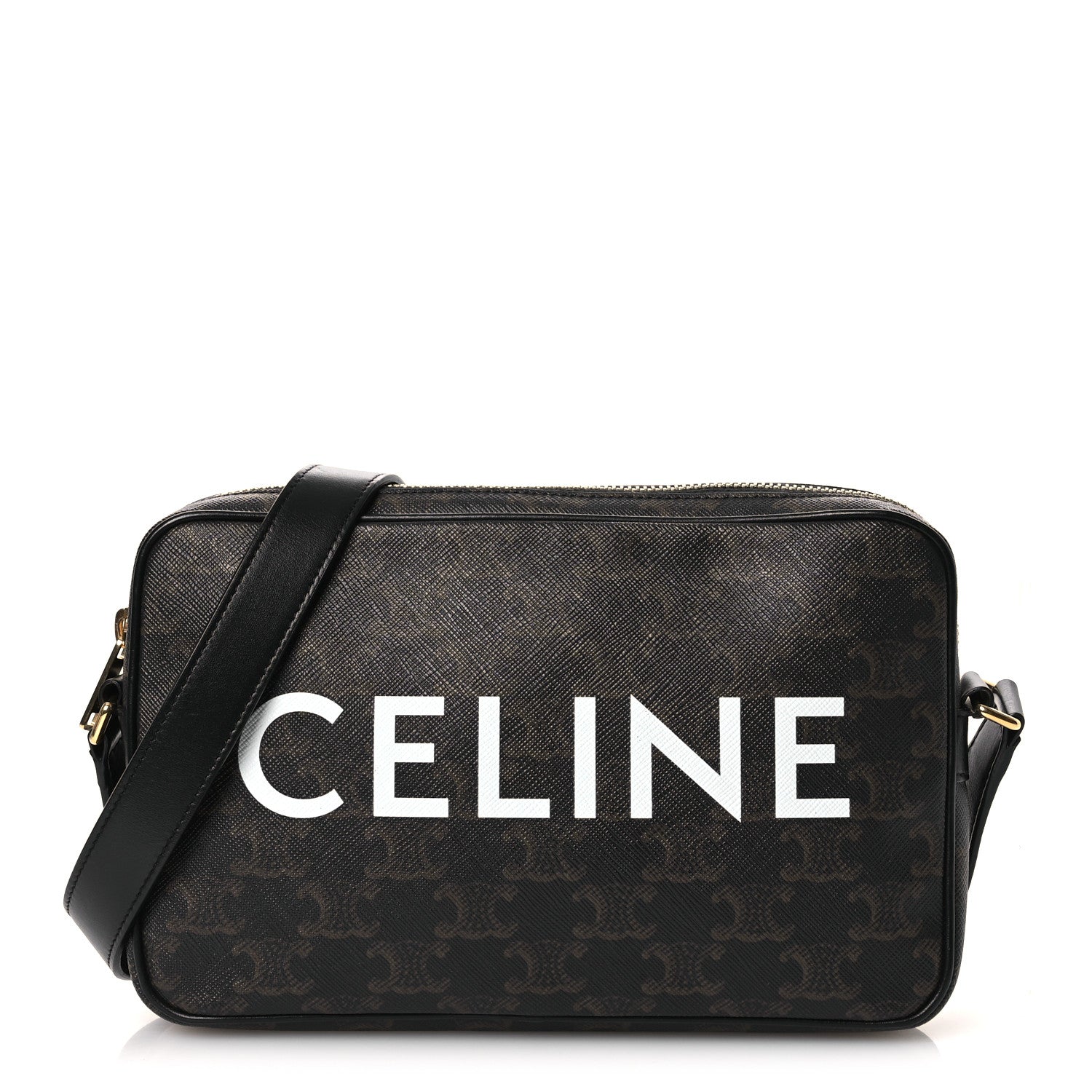 Celine Triomphe Canvas Medium Messenger Bag Black 1 of 10