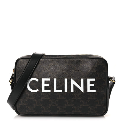 Celine Triomphe Canvas Medium Messenger Bag Black 1 of 10