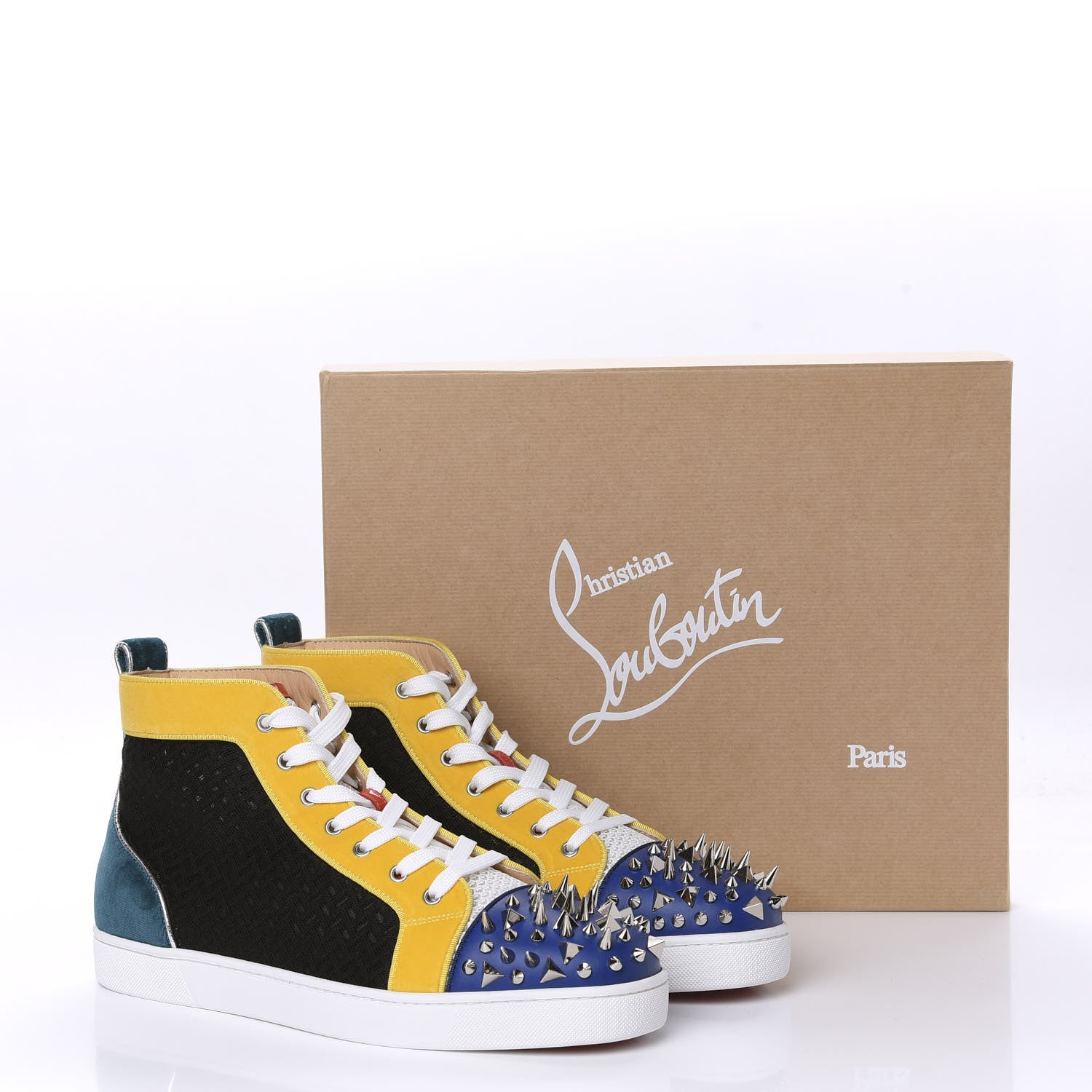 Christian Louboutin Velvet Mesh Lou Pik Pik Orlato Flat Spikes Sneakers 46 Version Multicolor 11 of 11
