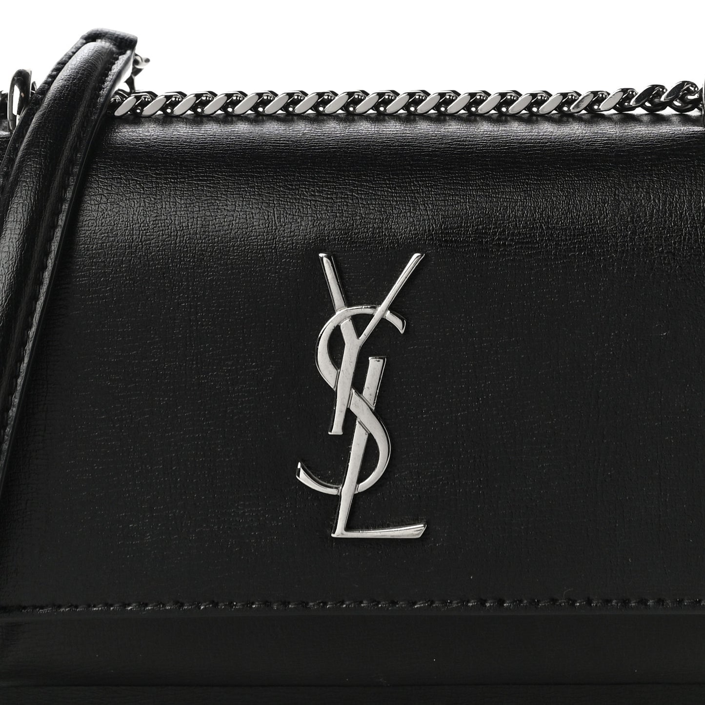 Calfskin Monogram Sunset Chain Wallet Black