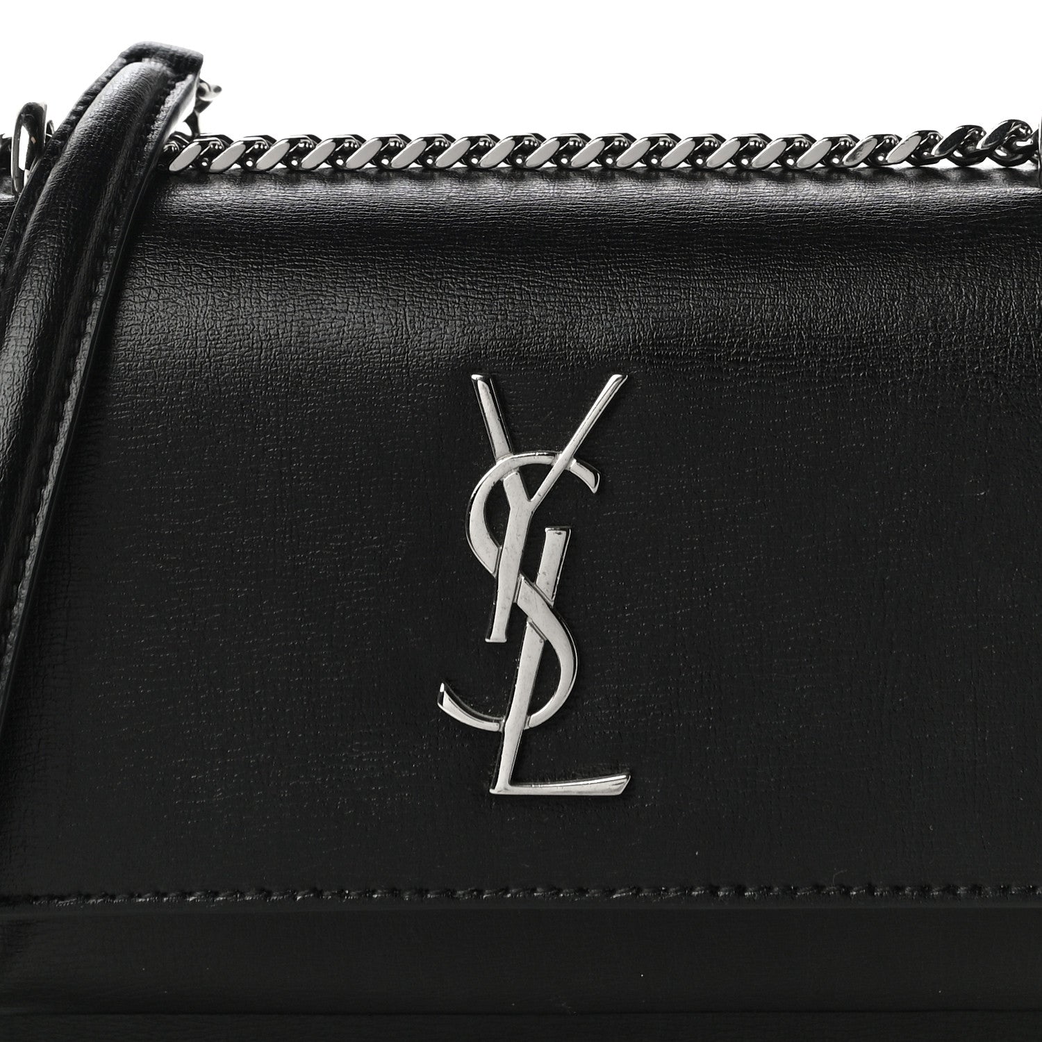 Saint Laurent Calfskin Monogram Sunset Chain Wallet Black 7 of 10