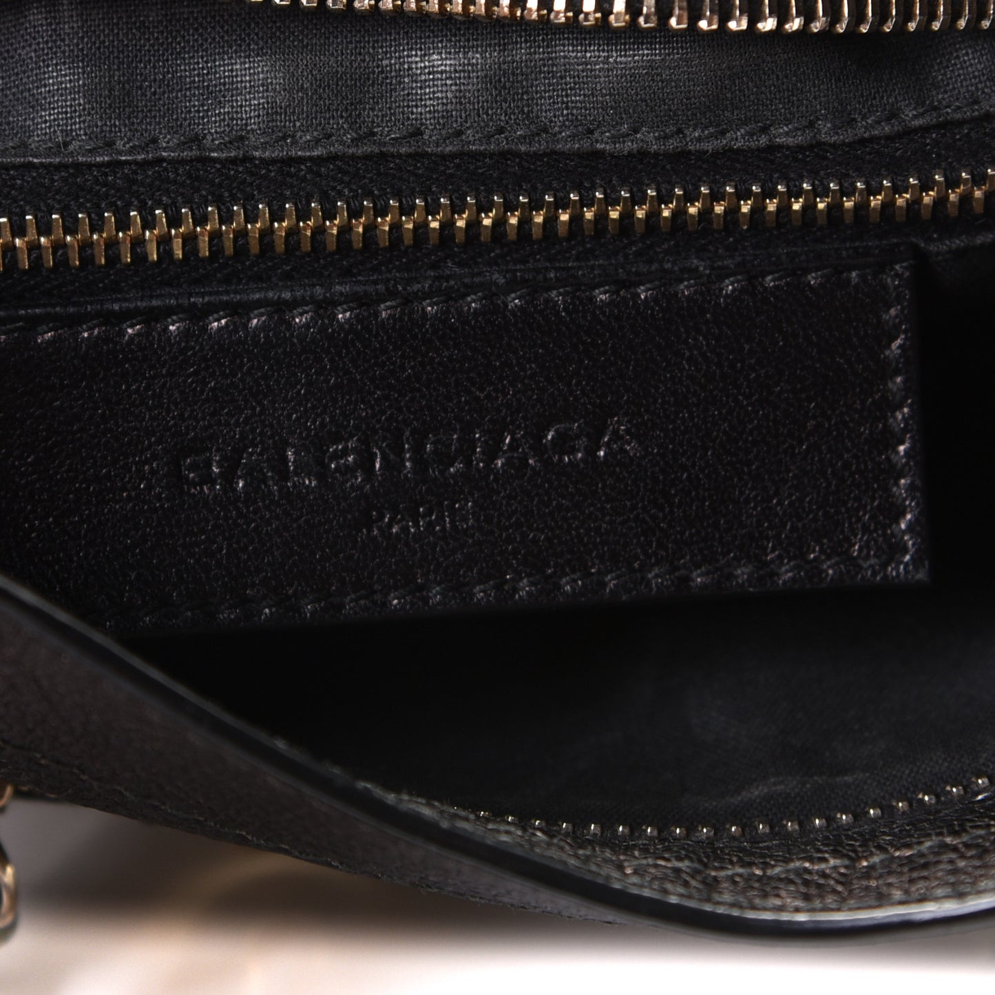 Chevre Gold Metallic Edge Hardware Mini City Black