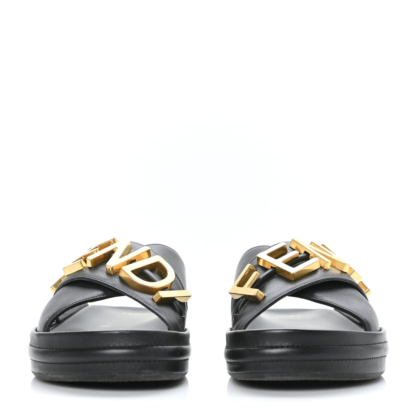 Vitello Womens Fendigraphy Slide Sandals 41 Black