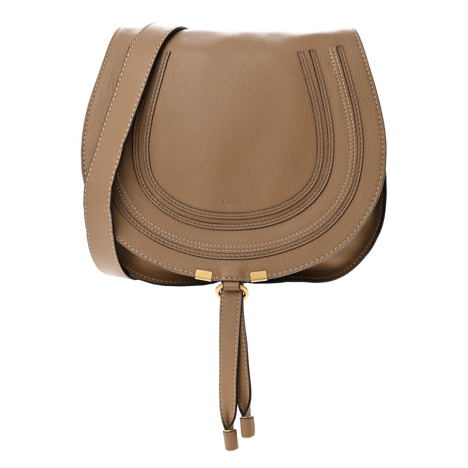 Chloe Calfskin Medium Marcie Round Crossbody Bag Nut 1 of 10