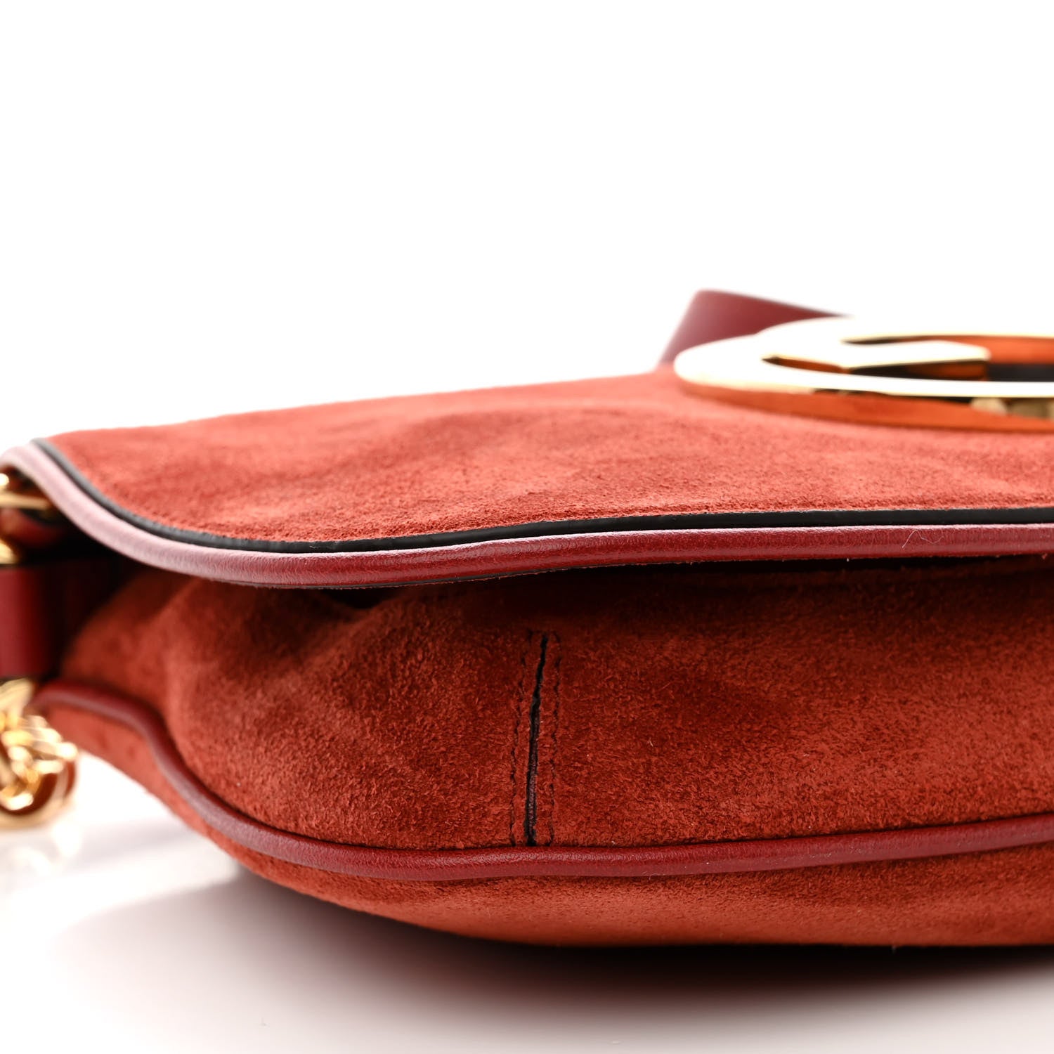 Gucci Suede Talco Roxy Calfskin Blondie Chain Shoulder Flap Bag Blondie Red 9 of 10