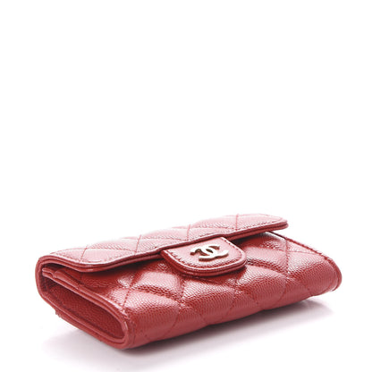 Chanel Caviar Quilted Flap Card Holder Wallet Red 3 of 10