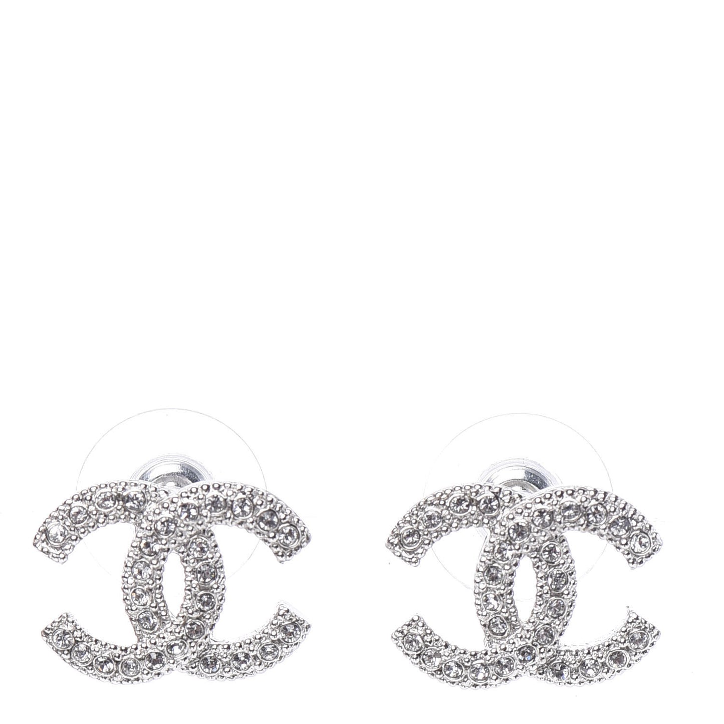Crystal CC Earrings Silver