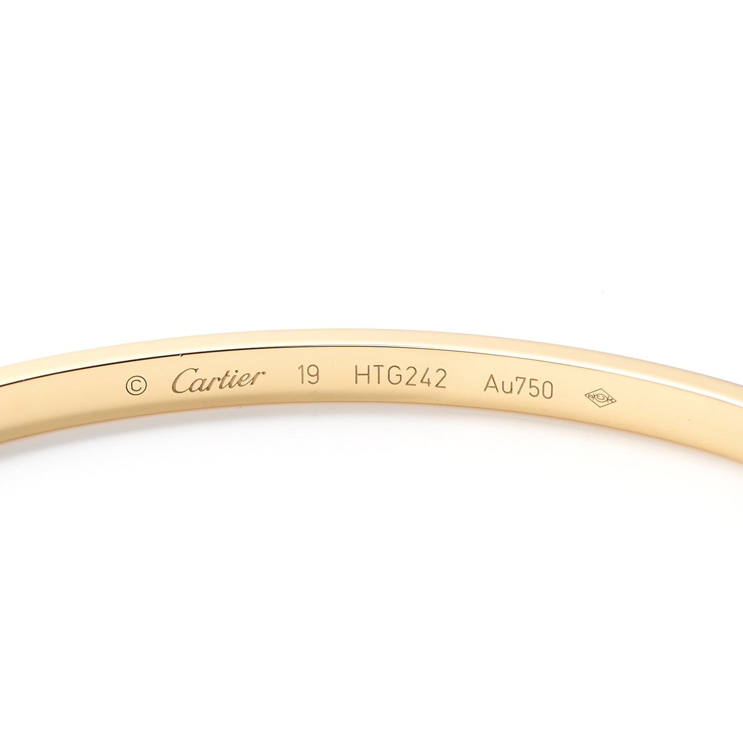 18K Yellow Gold 6 Diamond Small LOVE Bracelet 19