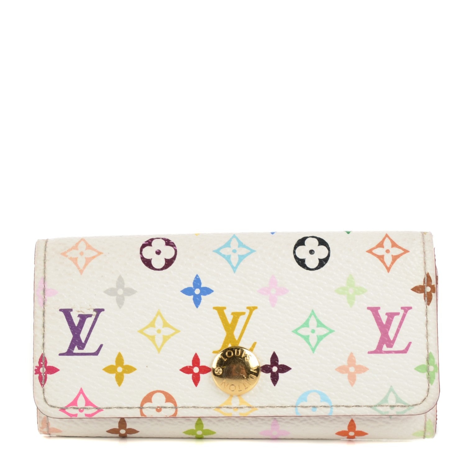 Louis Vuitton Monogram Multicolor Multicles 4 Key Holder White Litchi 1 of 9