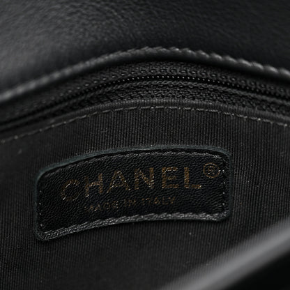 Chanel Grained Calfskin Snakeskin Small Chevron Chic Top Handle Flap Black 6 of 12