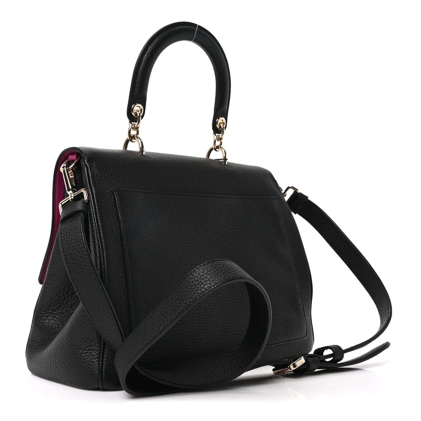 Bullcalf Medium Be Dior Flap Black Fraise