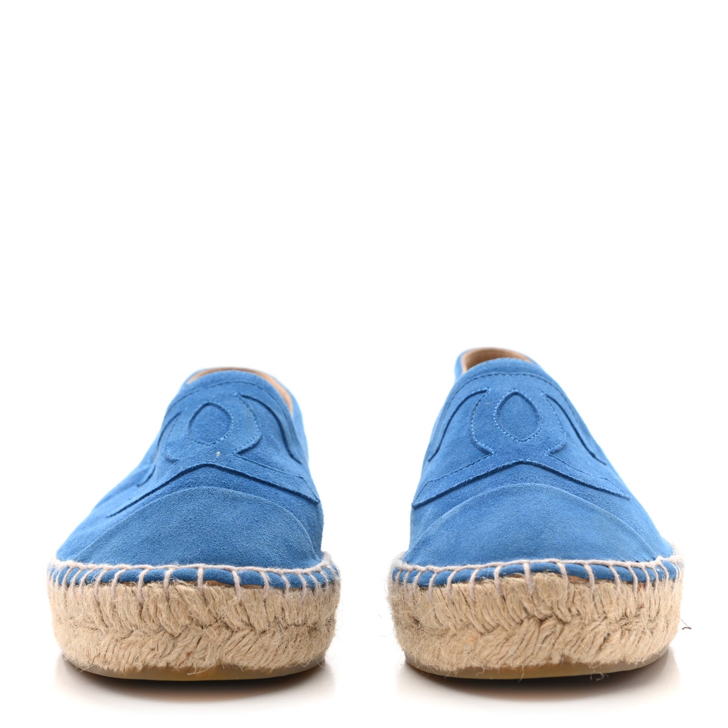 Chanel Kid Suede CC Espadrilles 35 Blue 3 of 16